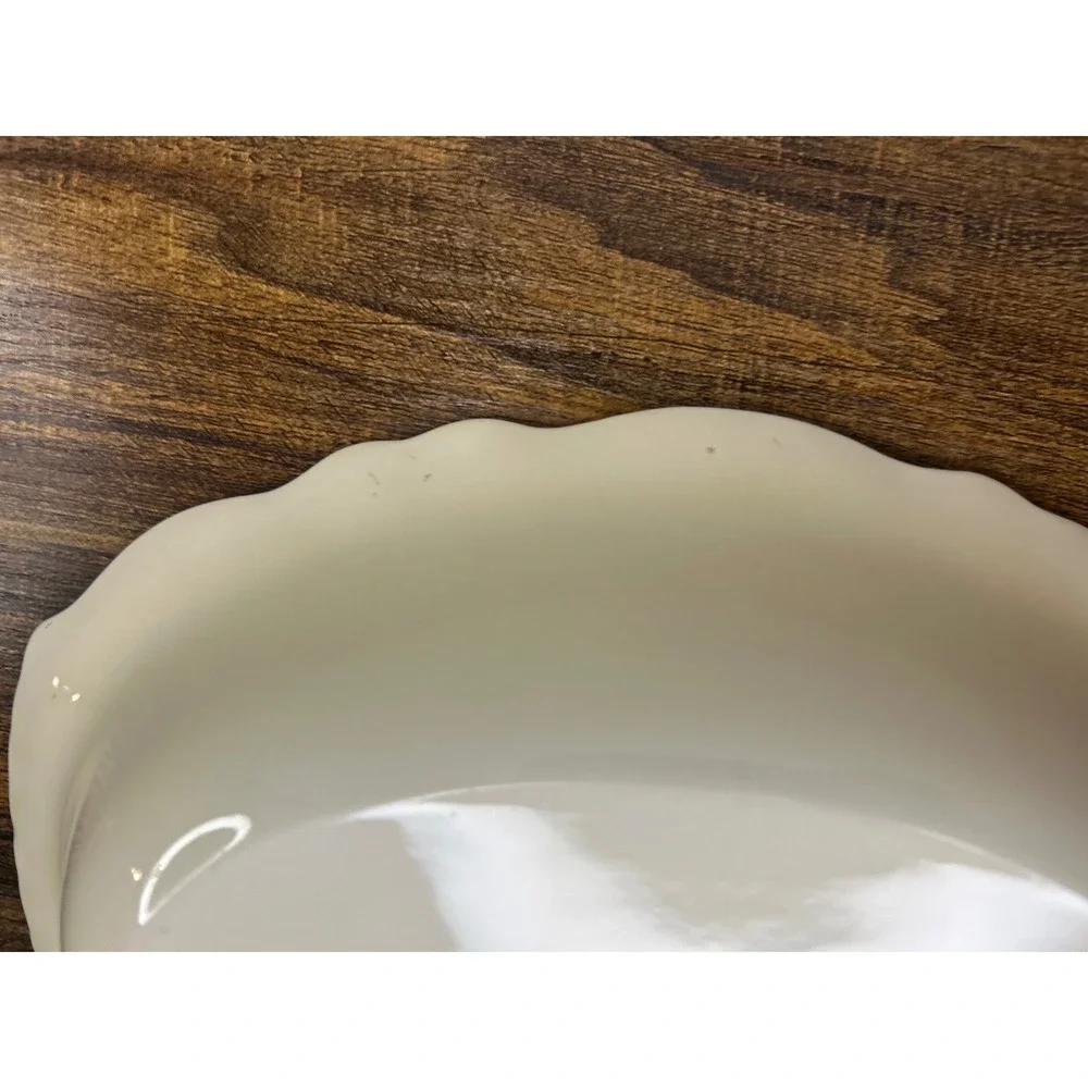 Vintage Homer Laughlin Virginia Rose Oval Serving Bowl‎ Cream Floral Trim
